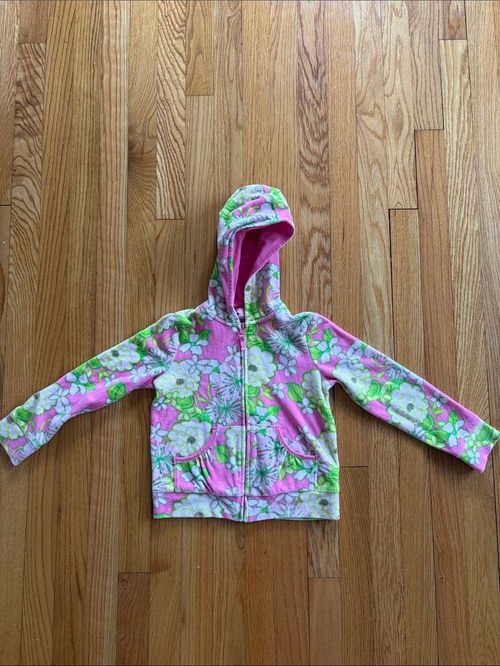 Lilly Pulitzer Pink Floral Hooded Zip Hoodie